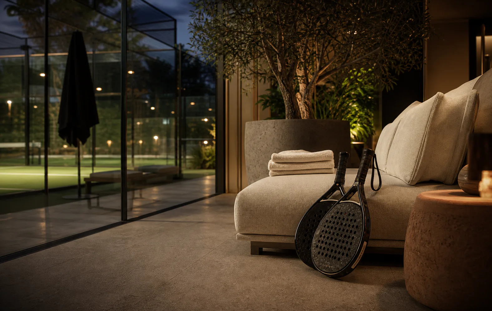Padel clubhouse terrace