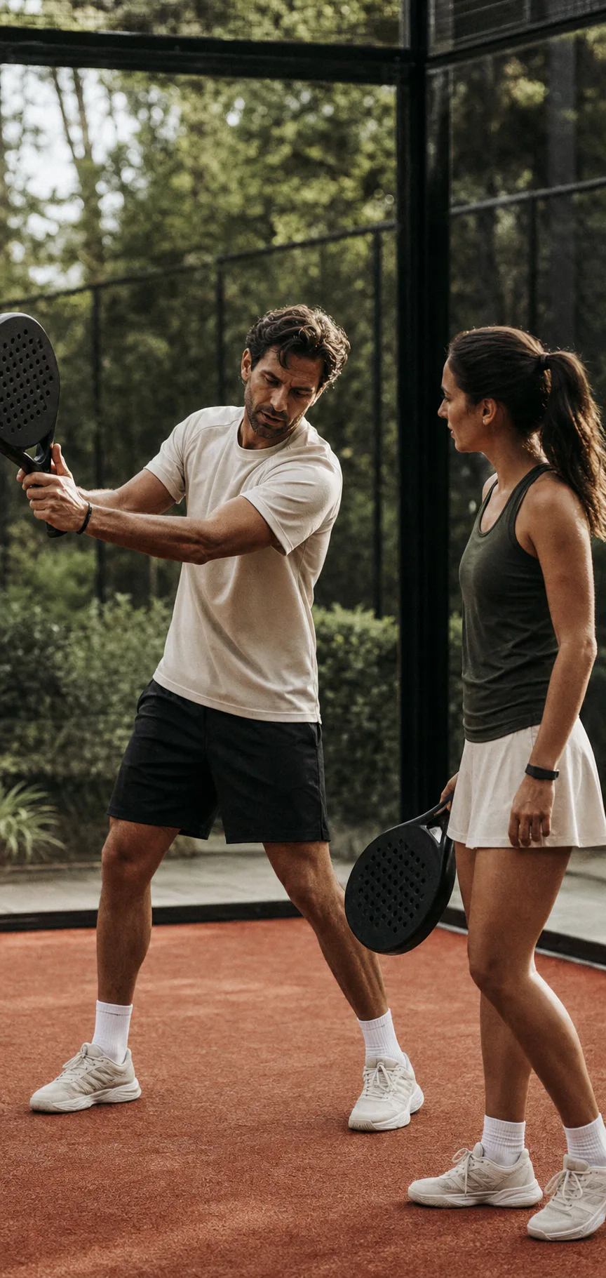 Private padel lesson on court